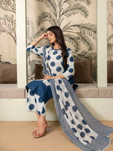 Womens pure cotton polka print Kurta Pant Dupatta set