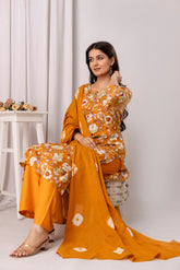 Womens Rayon foil printed straight kurta pant dupatta set