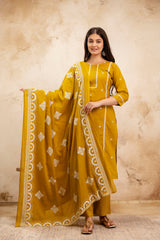 Pure cotton printed kurta pant dupatta set