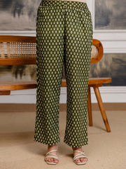 Womens Pure cotton pleated kurta pant dupatta set