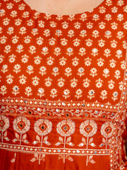 Womens Pure cotton Pleated kurta pant dupatta set
