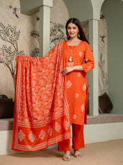 Womens pure cotton Kurta pant Dupatta