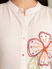 Womens Cotton Flex Embroidered Co-ord Set