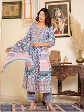 Womens Pure cotton embroidered kurta pant dupatta set