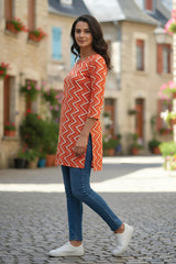 Erisha Womens pure cotton printed short kurtis