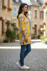 Erisha Womens pure cotton printed short kurtis