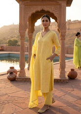 Women pure cotton kurta pant dupatta set