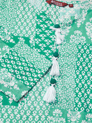 Womens pure cotton floral print kurta pant dupatta set