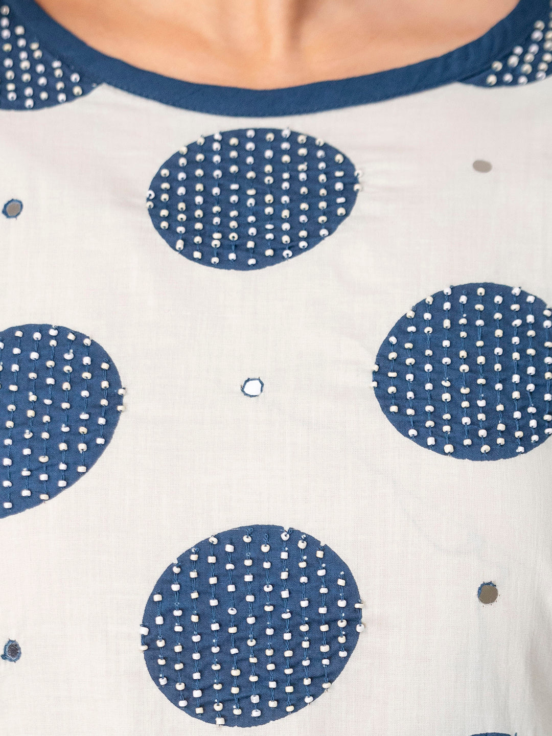 Womens pure cotton polka print Kurta Pant Dupatta set
