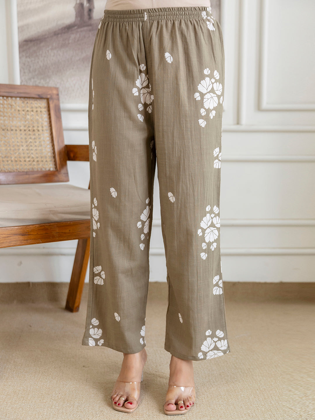 Womens Cotton Slub Kurta pant set