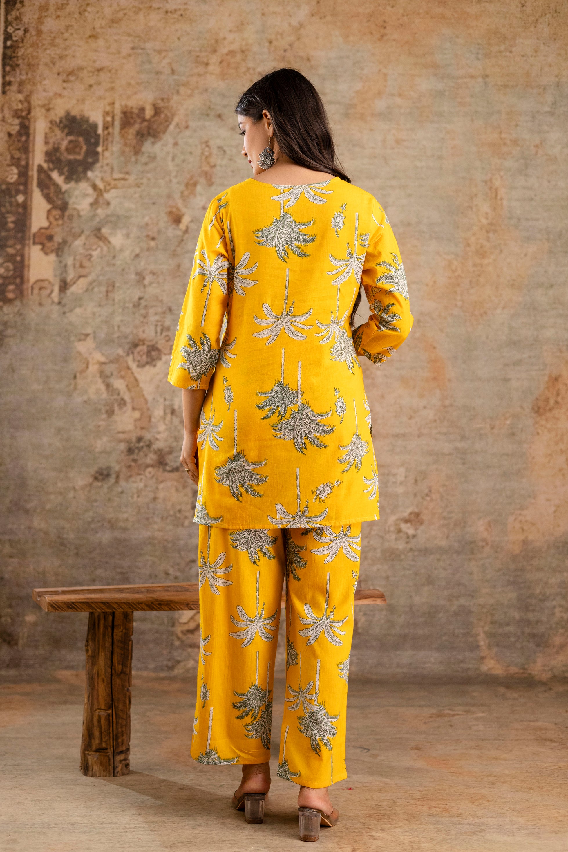 Womens Pure cotton Floral print Kurti style co-ord set