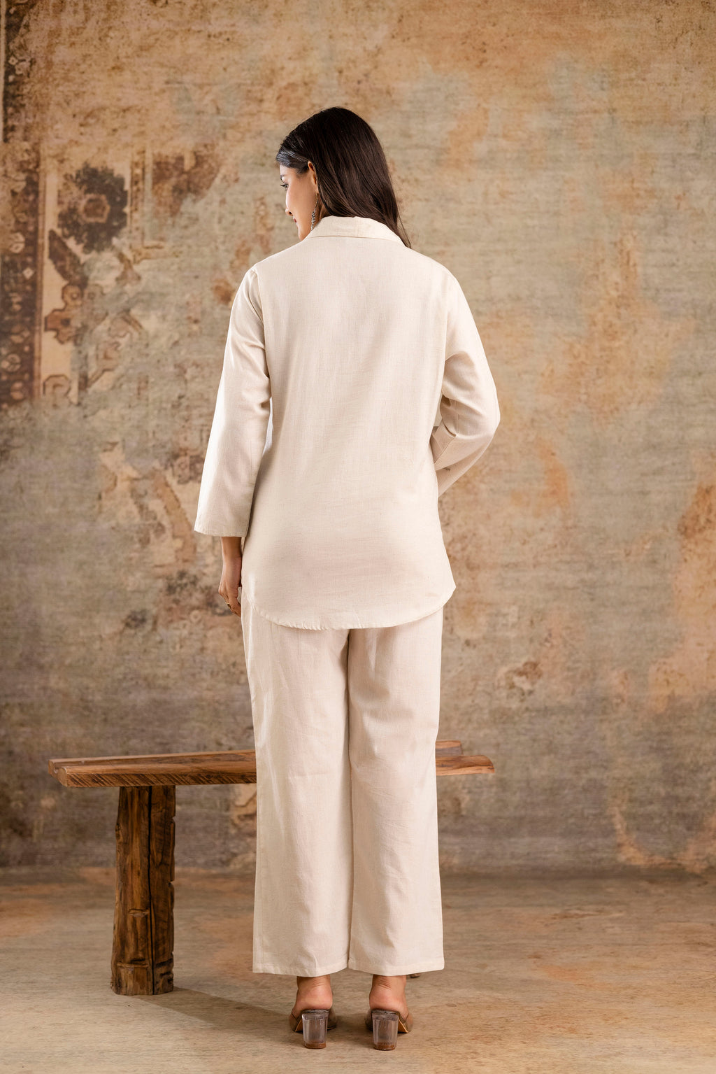 Womens pure cotton flex embroidered Co-Ord set