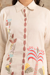 Womens pure cotton flex embroidered Co-Ord set