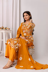 Womens Rayon foil printed straight kurta pant dupatta set