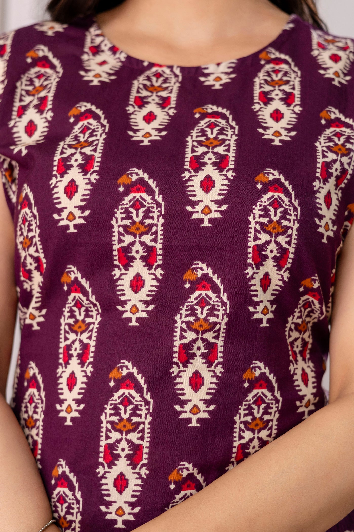 Womens Pure cotton Sleeveless Kurta pant dupatta set