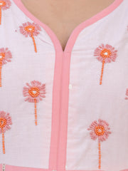 Erisha Womens Blush Pink A-line Kurta pant Dupatta set