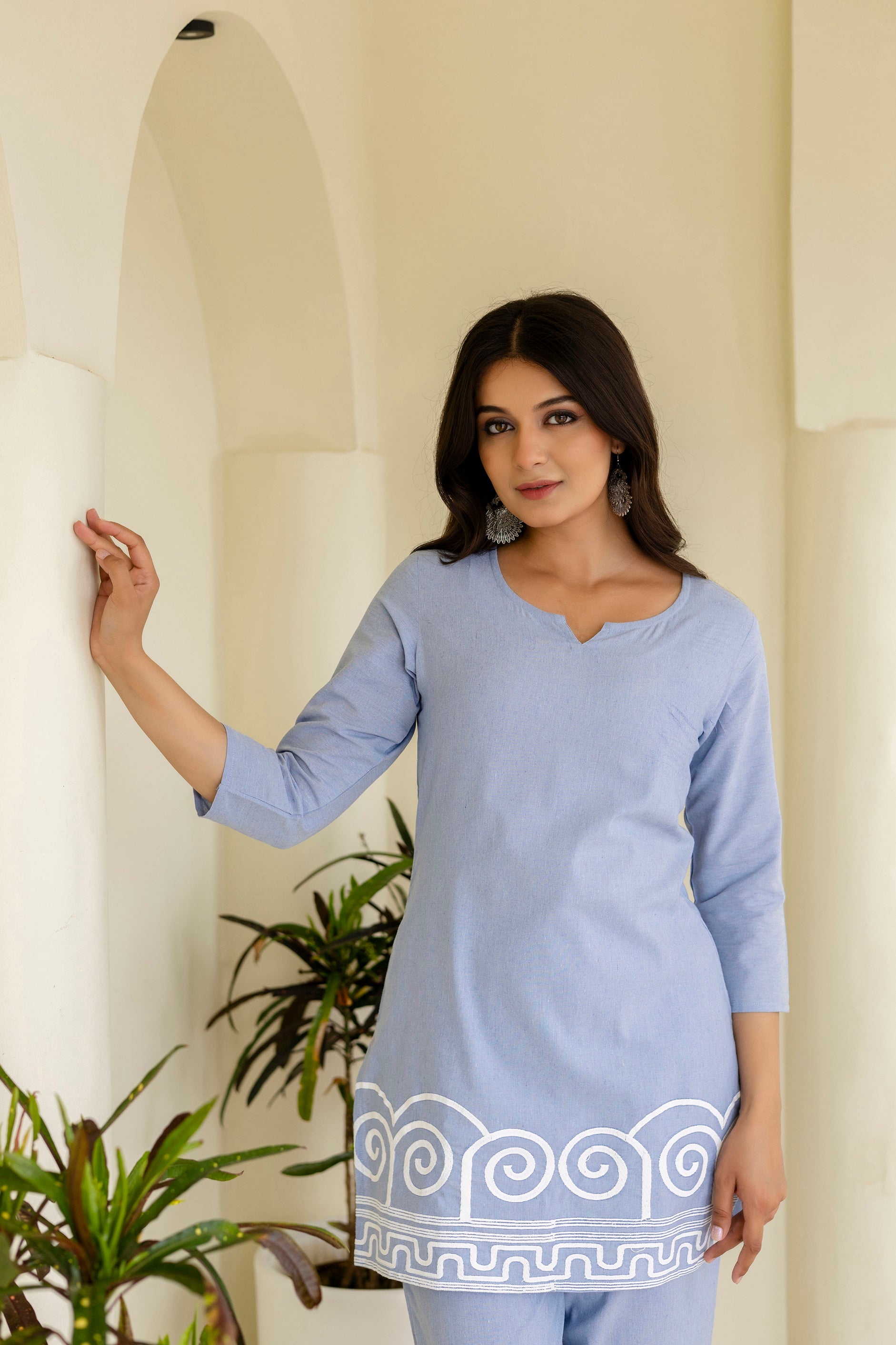 Womens pure cotton  Embroidered Co-ord set