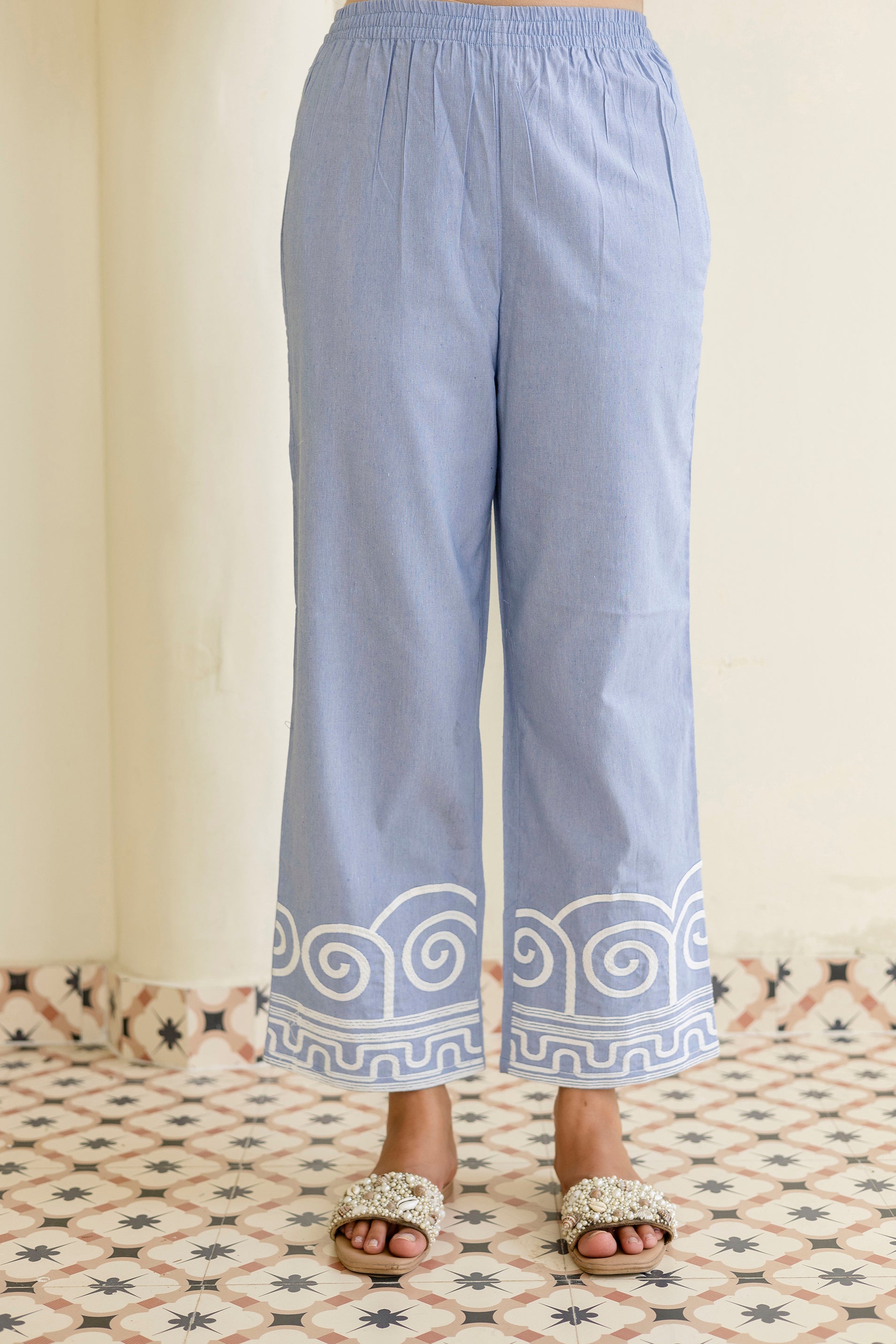 Womens pure cotton  Embroidered Co-ord set