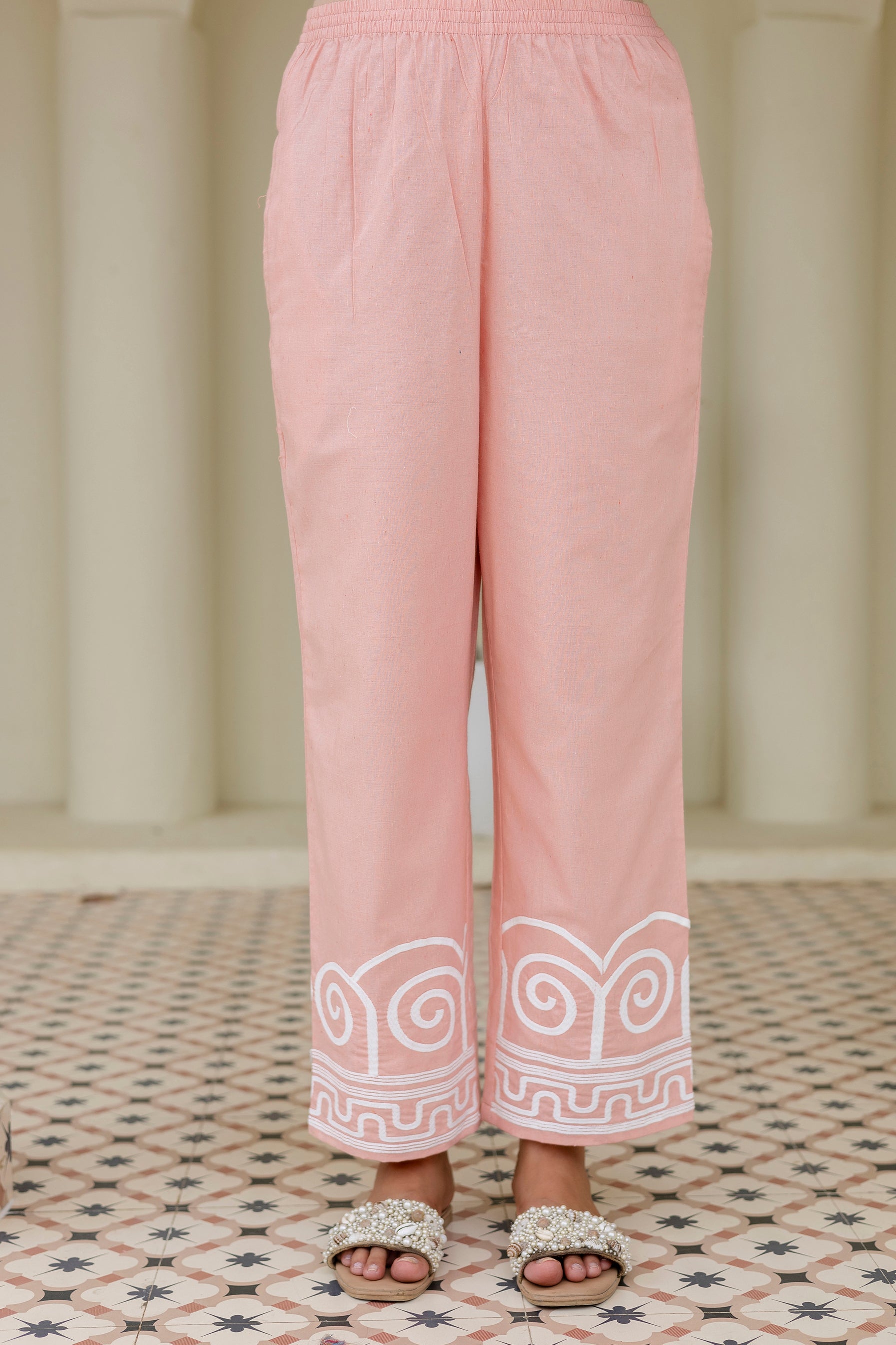 Womens pure cotton  Embroidered Co-ord set