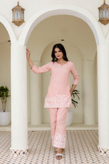 Womens pure cotton  Embroidered Co-ord set