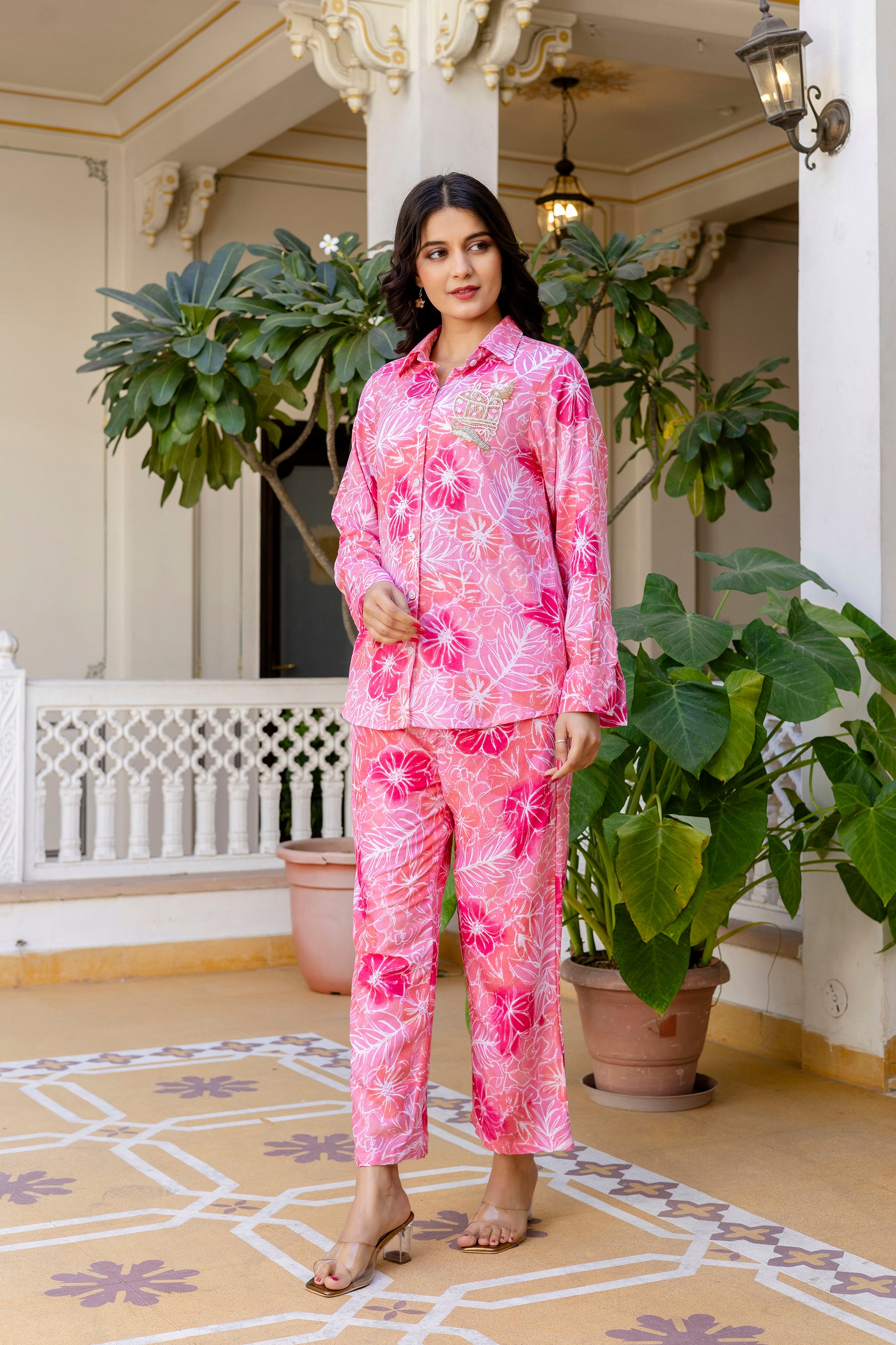 Womens Pure cotton Handwork Co-ord set