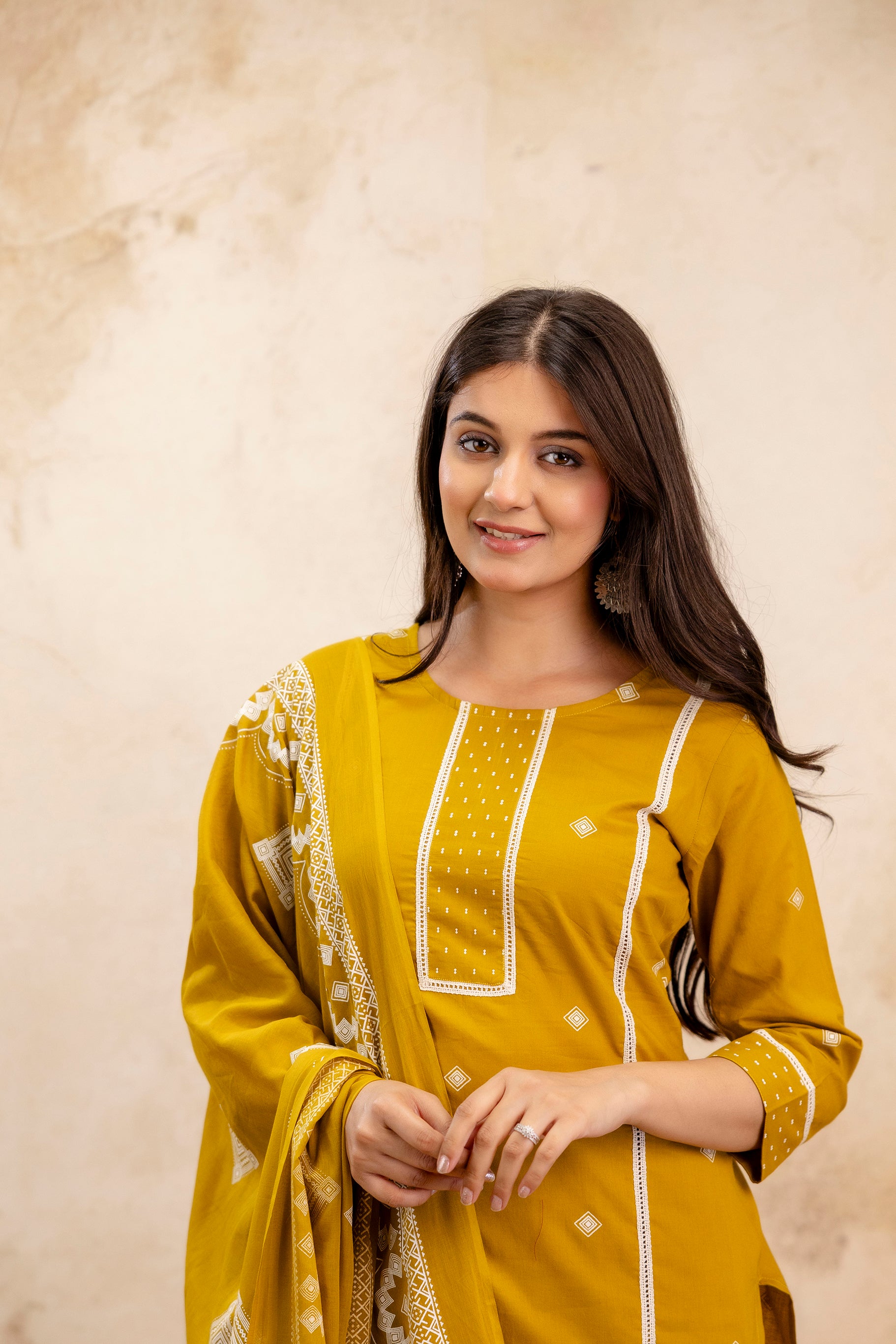 Pure cotton printed kurta pant dupatta set