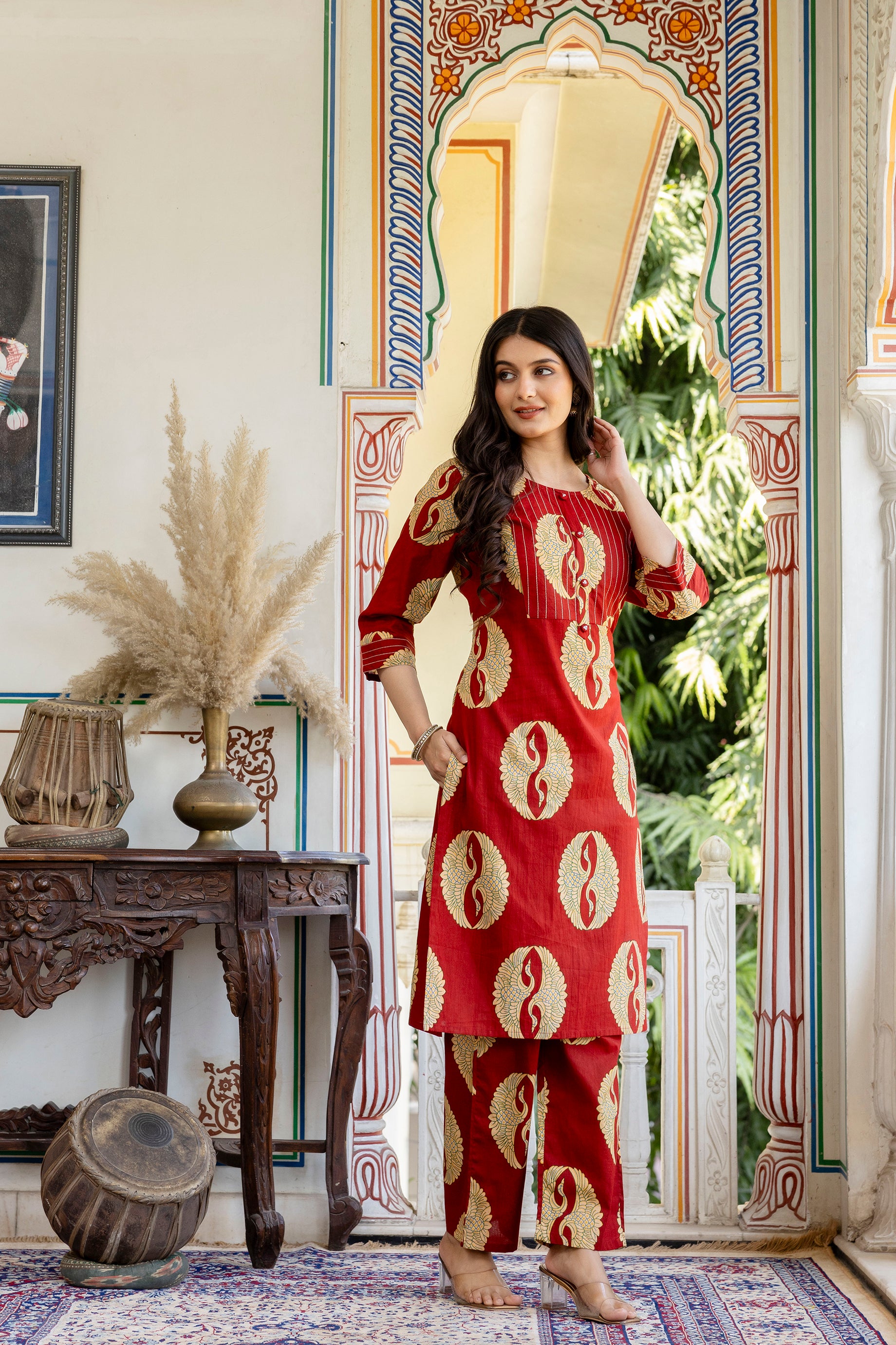 Pure cotton straight kurta pant dupatta set