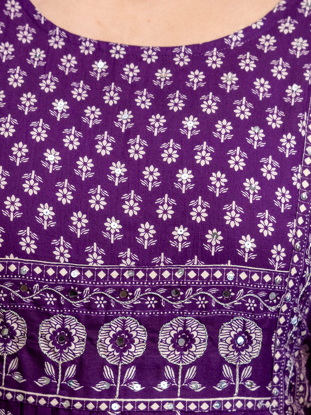 Womens Pure Cotton Pleated Kurta Pant Dupatta Set