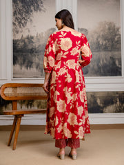 Womens Cotton Block Print Kurta pant Dupatta set