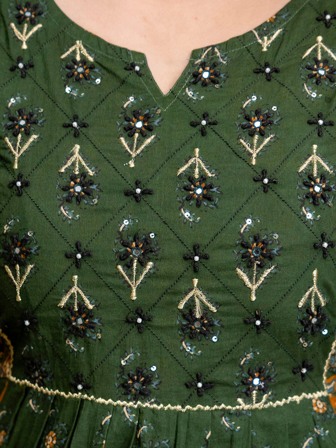 Womens pure cotton flared kurta pant dupatta set