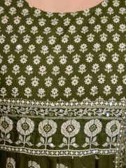 Womens Pure cotton pleated kurta pant dupatta set