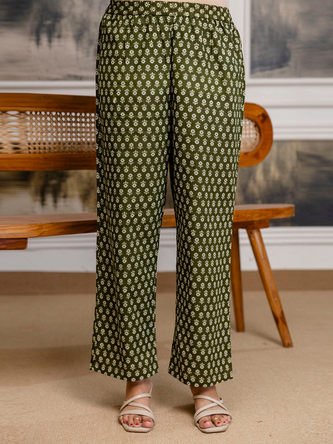Womens Pure cotton pleated kurta pant dupatta set