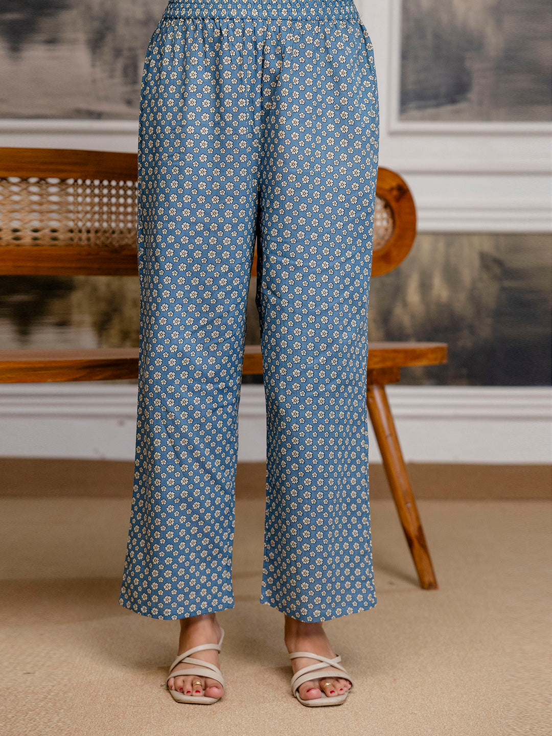 Womens pure cotton Hand work Kurta pant dupatta set