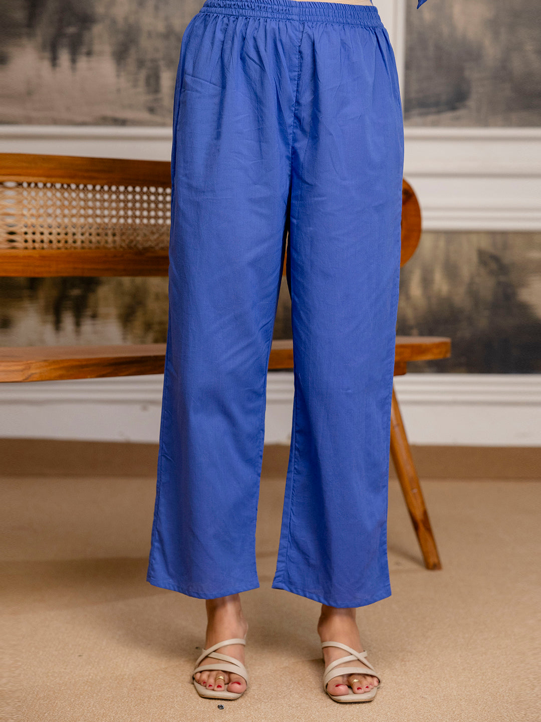 Erisha womens Pure cotton embroidered kurta pant dupatta set