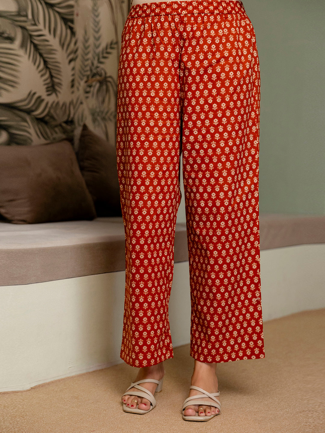 Womens Pure cotton Pleated kurta pant dupatta set
