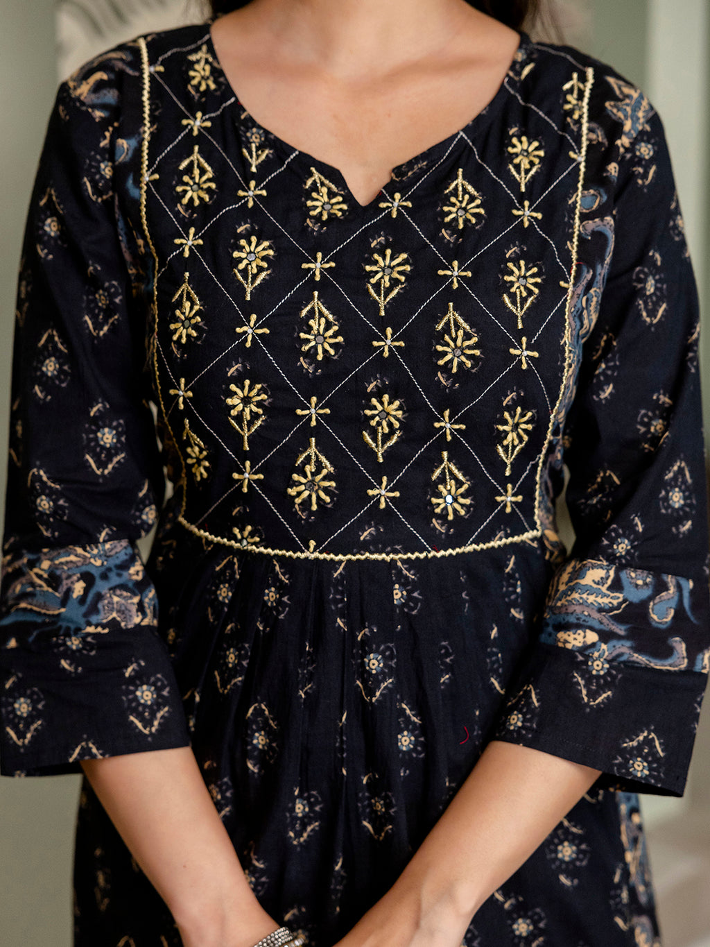 Women pure cotton Hand work Kurta pant Dupatta set