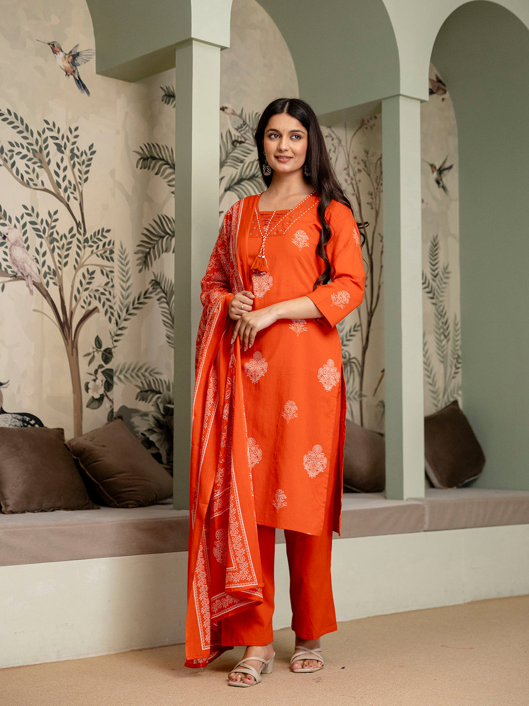 Womens pure cotton Kurta pant Dupatta