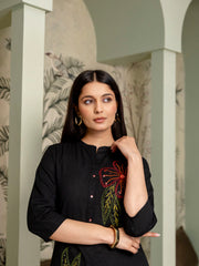 Womens Cotton flex embroidered Co-Ord set