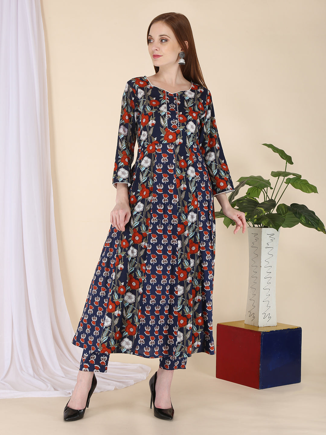 Womens Pure cotton A line kurta and pant set