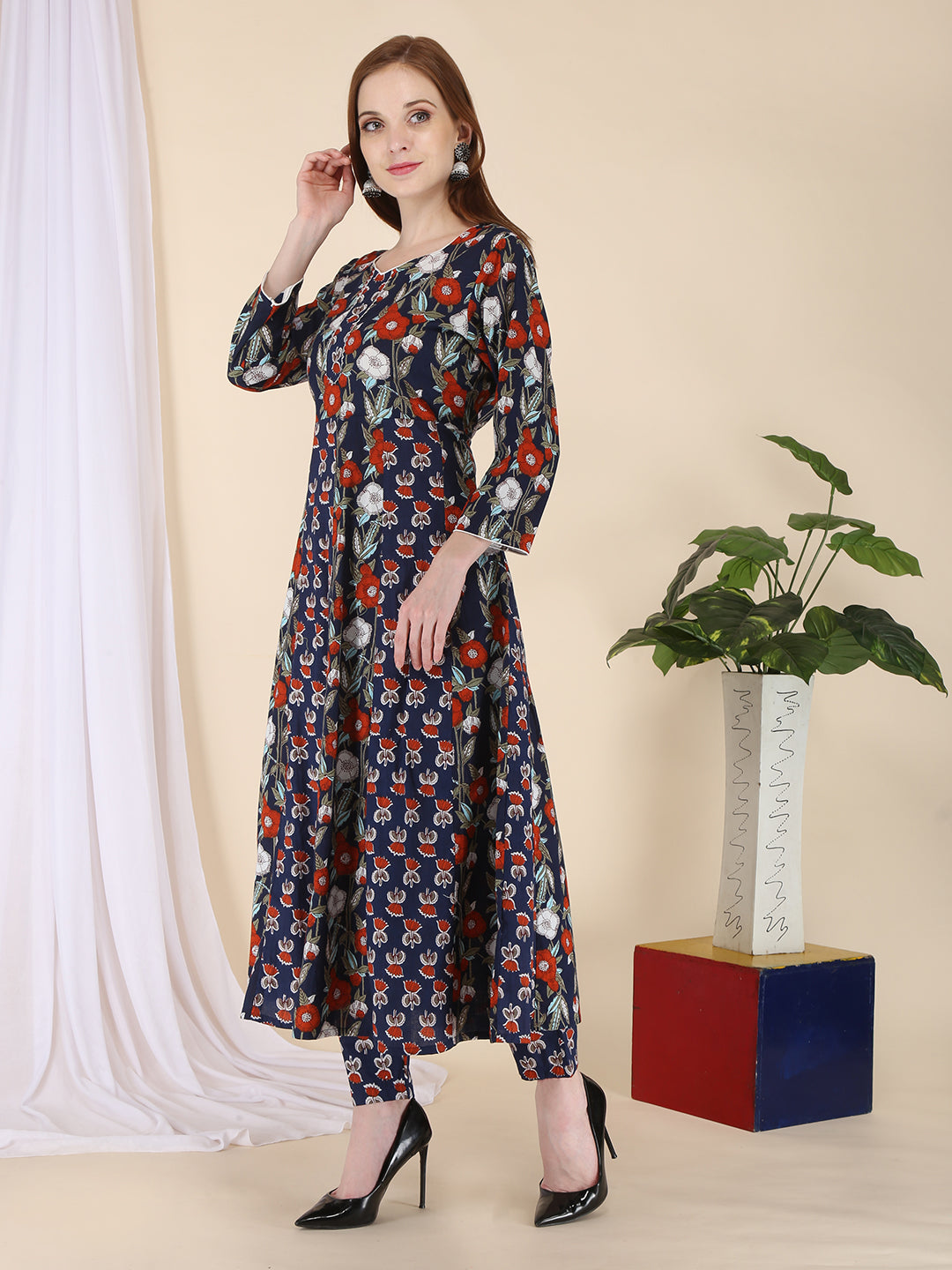 Womens Pure cotton A line kurta and pant set