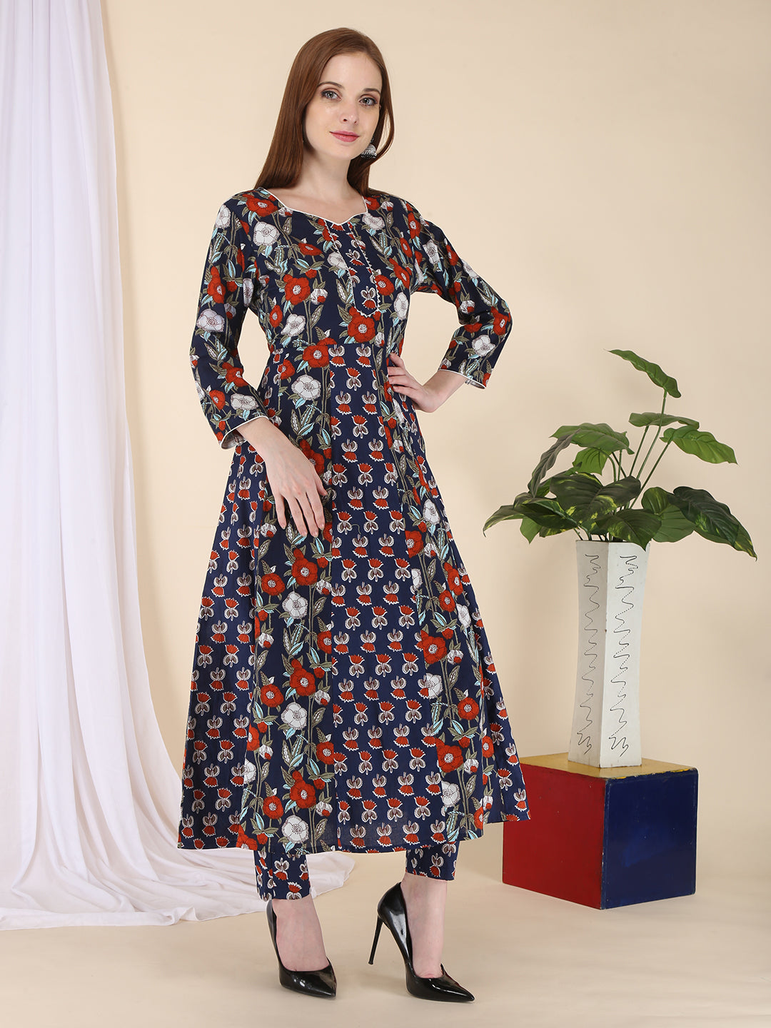 Womens Pure cotton A line kurta and pant set