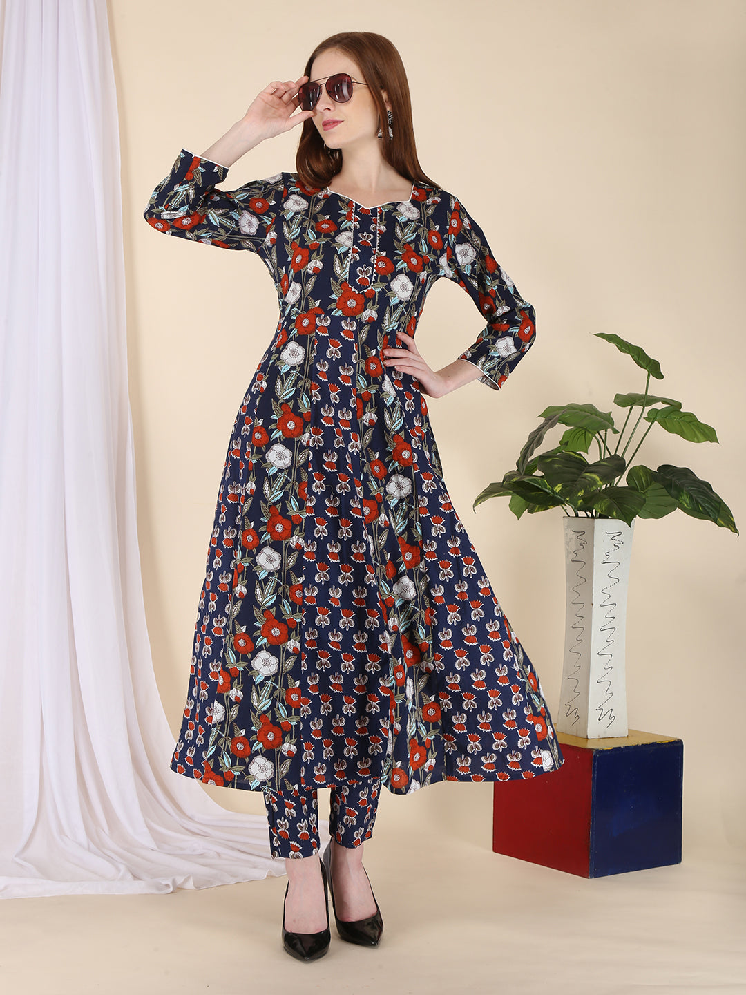 Womens Pure cotton A line kurta and pant set