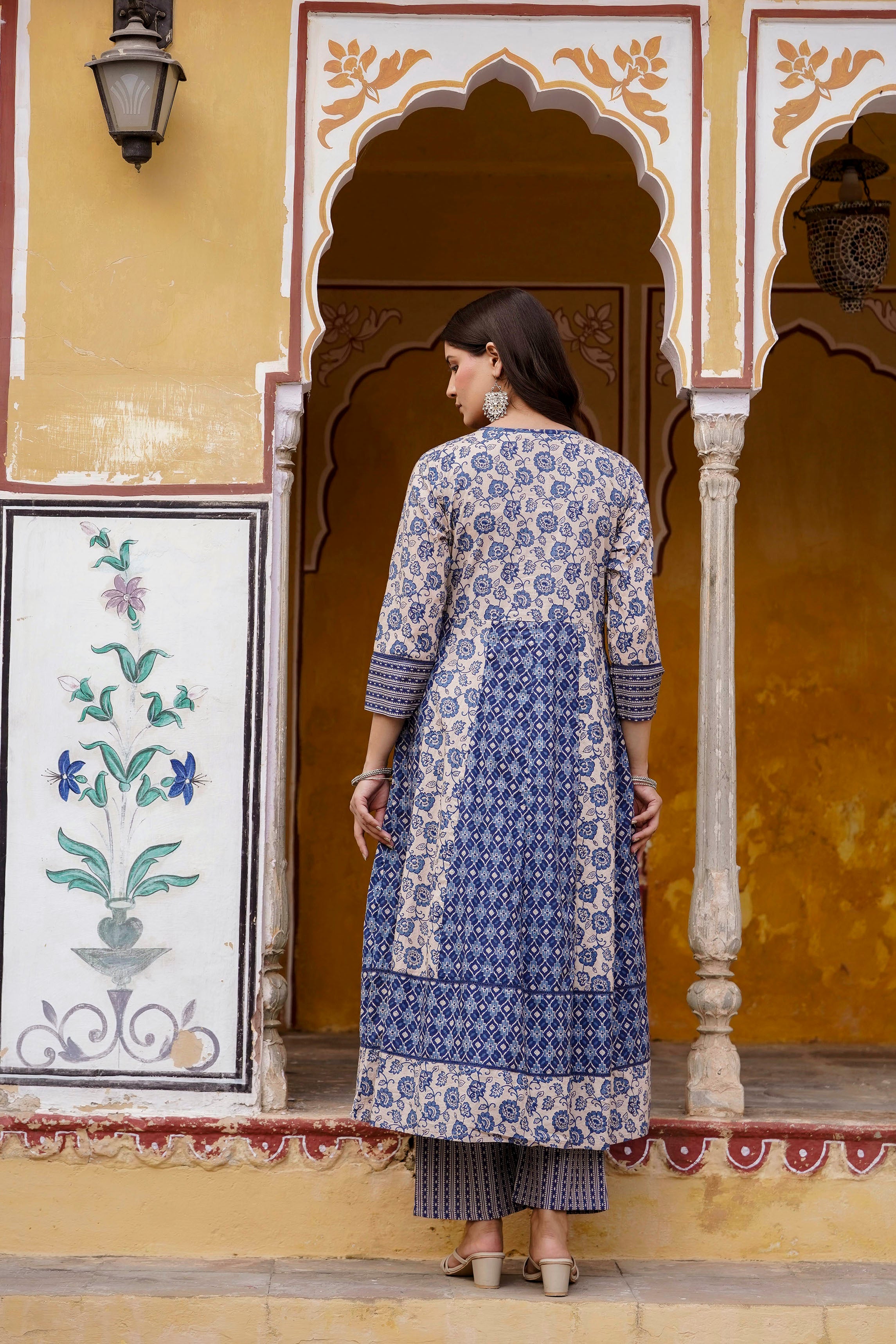 Erisha Pure Cotton Hand Work Kurta Pant Dupatta Set