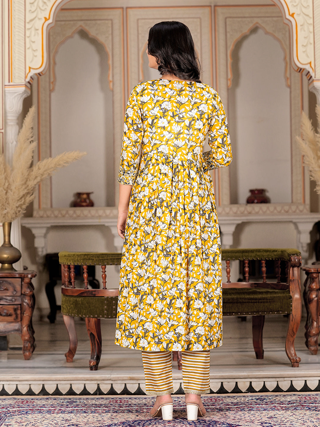 Womens Pure cotton embroidered kurta pant dupatta set