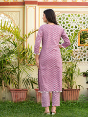 Womens pure cotton Embroidered kurta and pant set