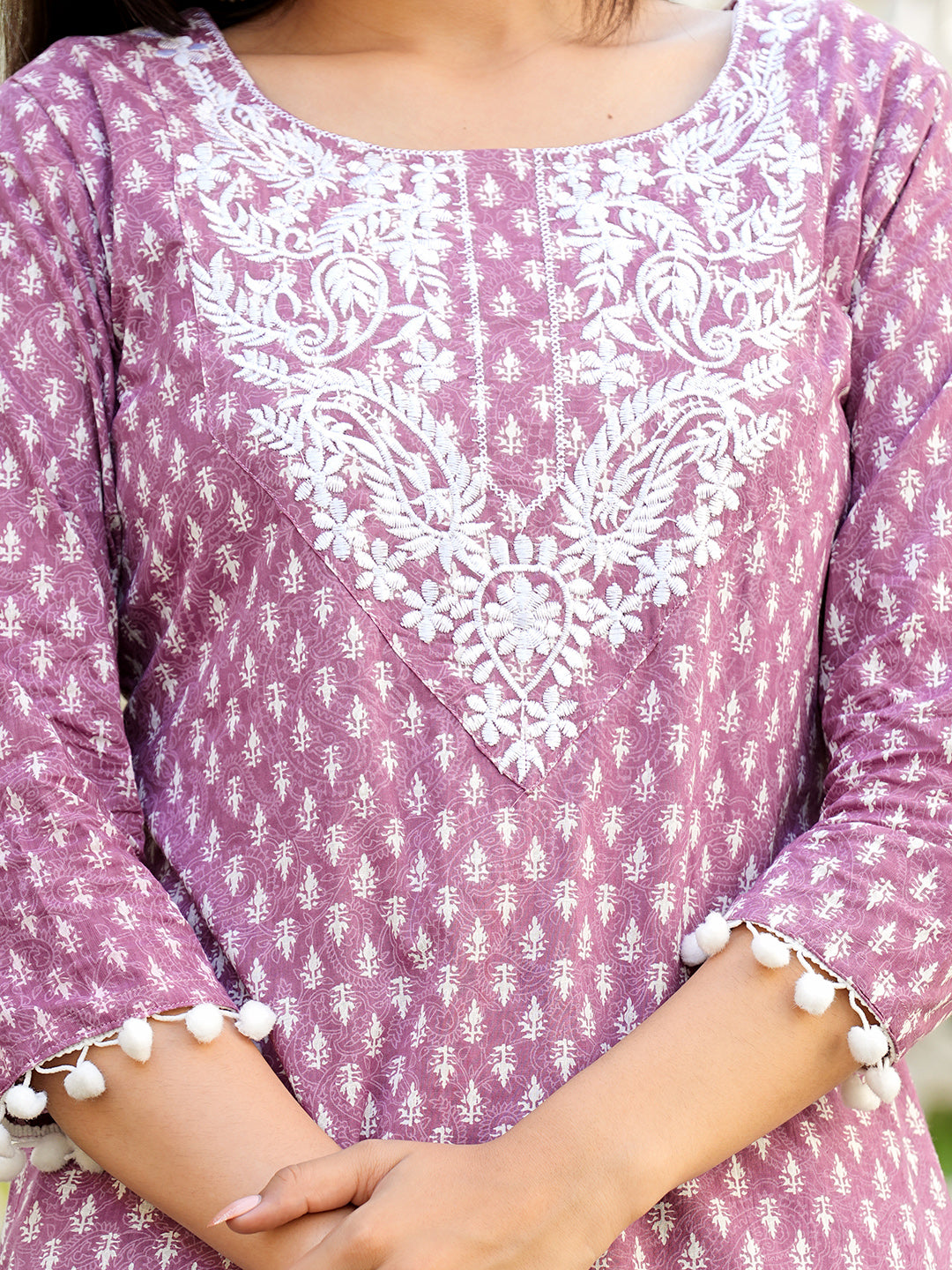 Womens pure cotton Embroidered kurta and pant set