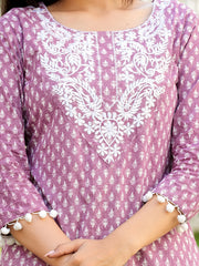 Womens pure cotton Embroidered kurta and pant set