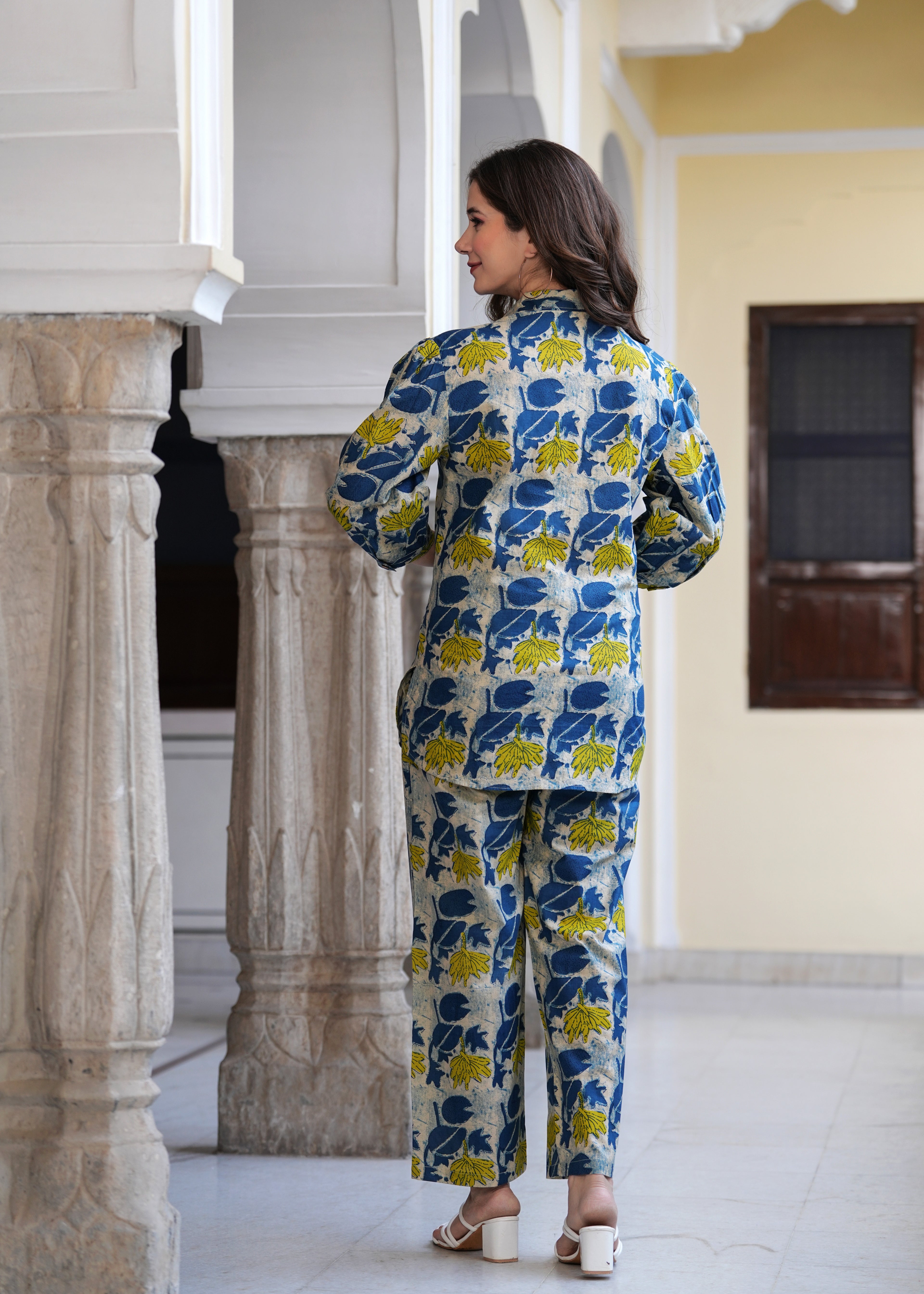 Womens pure cotton printed co-ord set