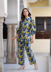 Womens pure cotton printed co-ord set