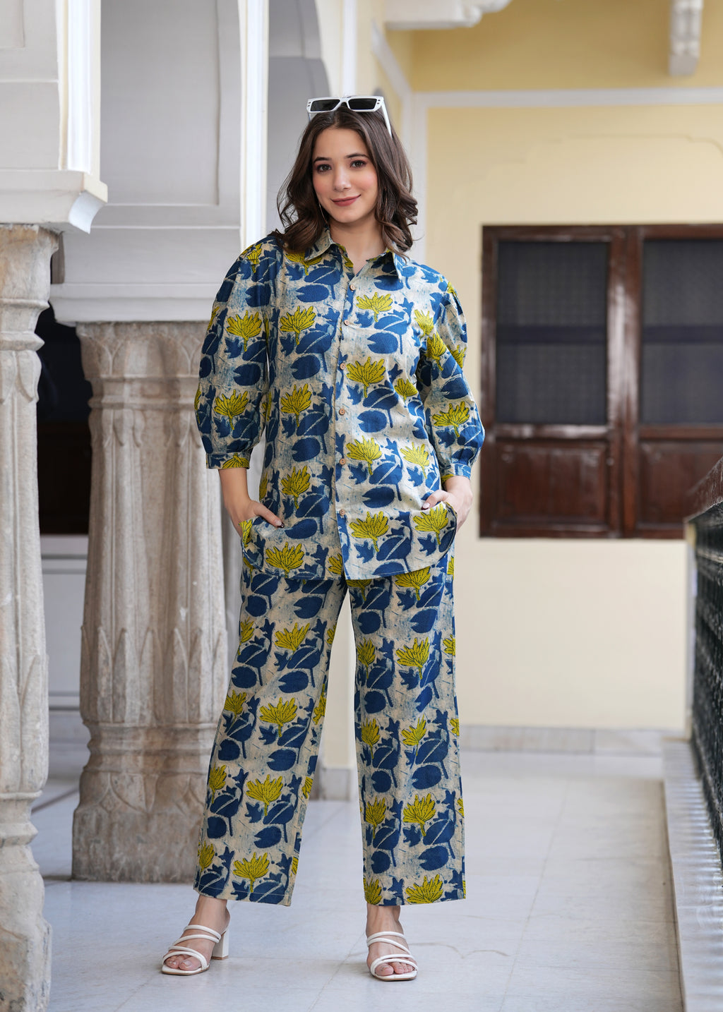 Womens pure cotton printed co-ord set